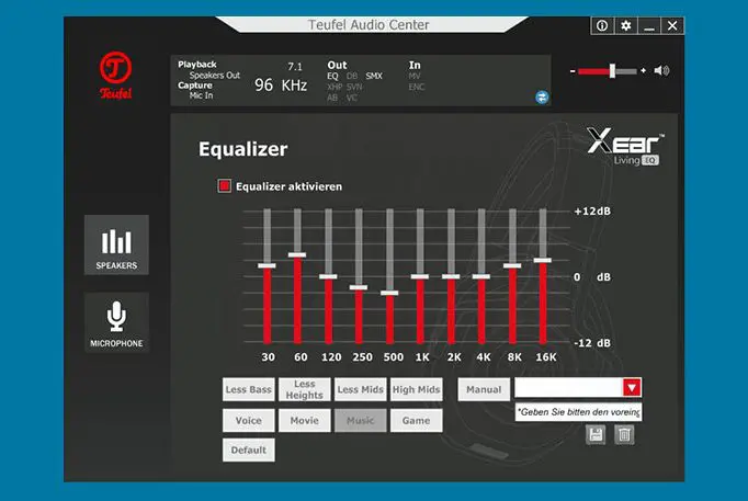 Egaliseur basé sur un software pour CAGE Teufel