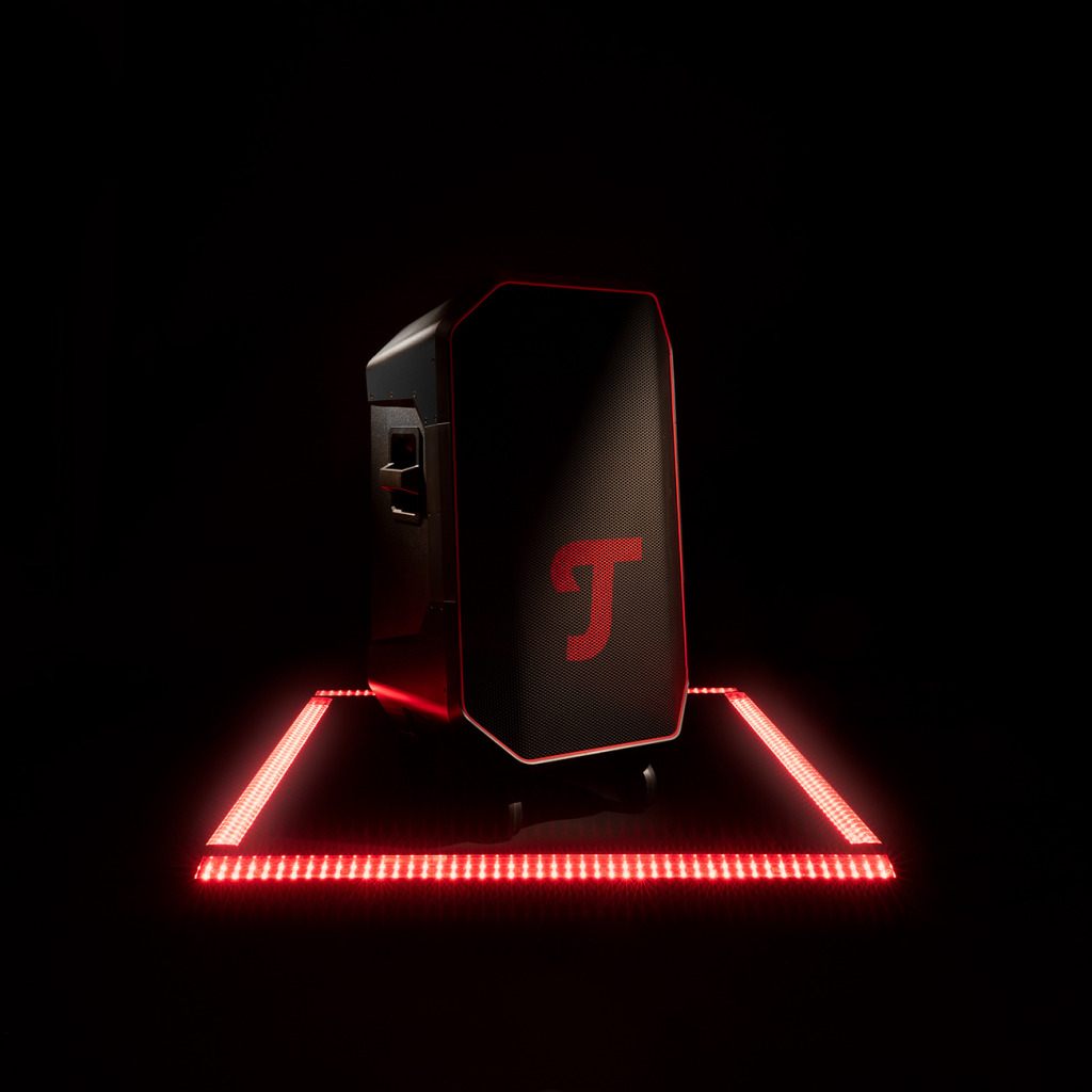 ROCKSTER 2 in Quadrat aus rotem Neonlicht